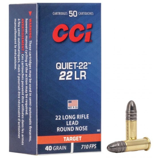 CCI Quiet-22 .22lr 40gr LRN Subsonic